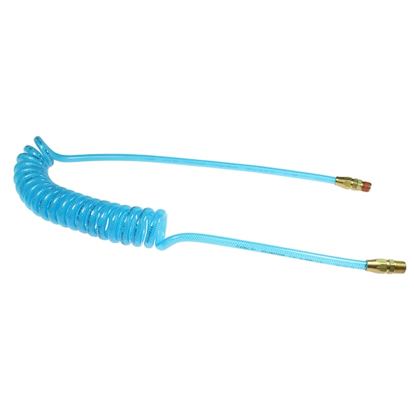 Flexeel Coil 3/8 ID x 10 ft 3/8 MPT Swivel x Rigid Transparent Blue